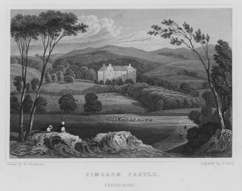 Fingask Castle, Perthshire by Thomas Hosmer Shepherd