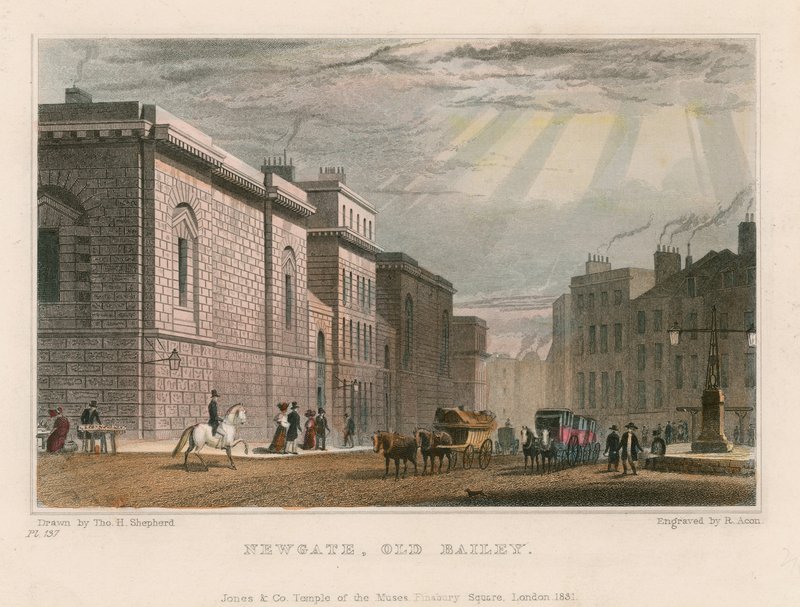 General view of the Old Bailey by Thomas Hosmer Shepherd