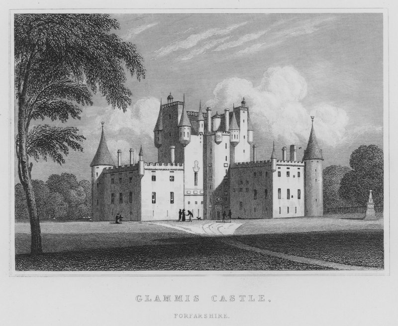 Glammis Castle, Forfarshire (engraving) by Thomas Hosmer Shepherd