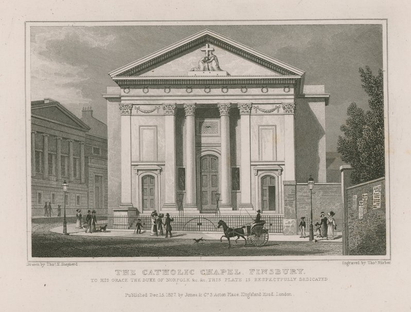 The Catholic Chapel in Finsbury by Thomas Hosmer Shepherd
