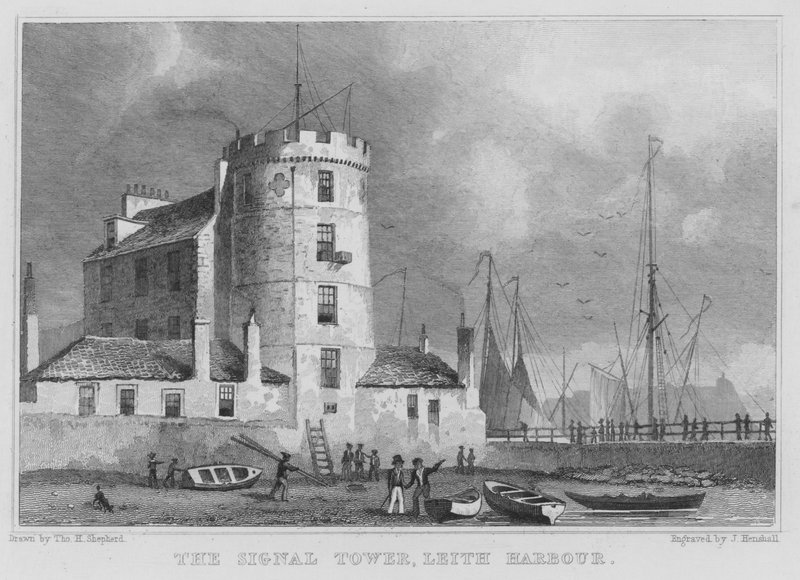 The Signal Tower, Leith Harbour by Thomas Hosmer Shepherd
