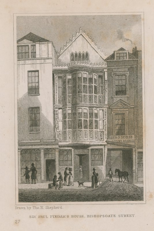 The Home of Sir Paul Pindar by Thomas Hosmer Shepherd