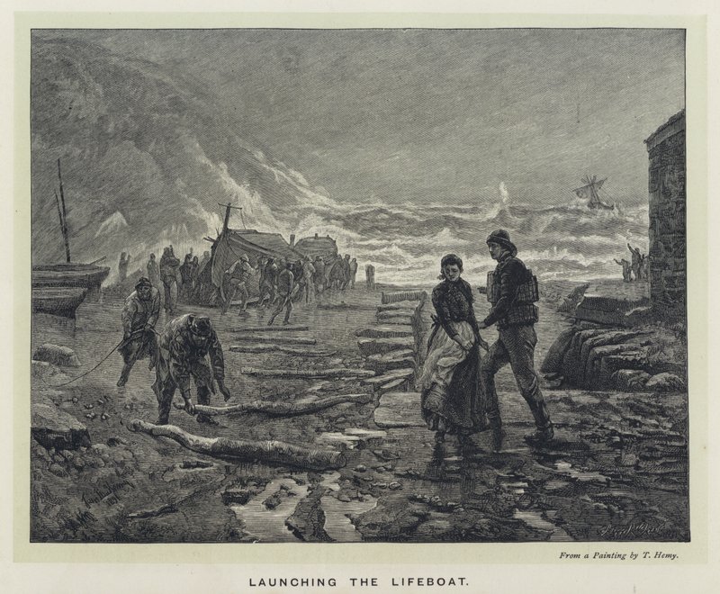 Launching the Lifeboat by Thomas Marie Madawaska Hemy