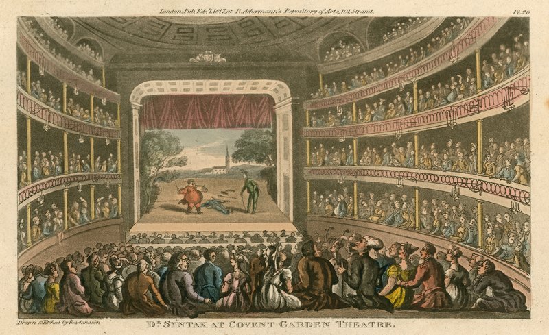 Dr Syntax at Covent Garden Theatre, London by Thomas Rowlandson