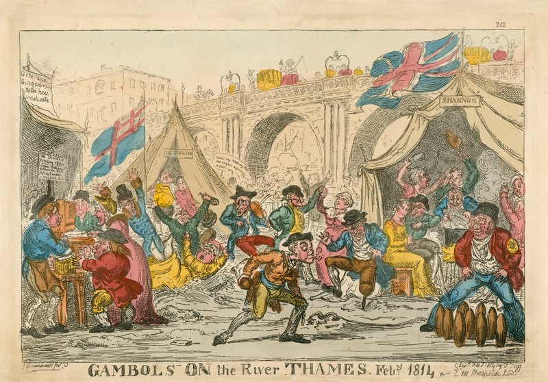 Gambols on the River Thames, February 1814 by Thomas Rowlandson