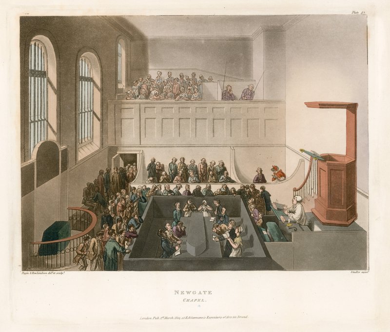Newgate Chapel by Thomas Rowlandson