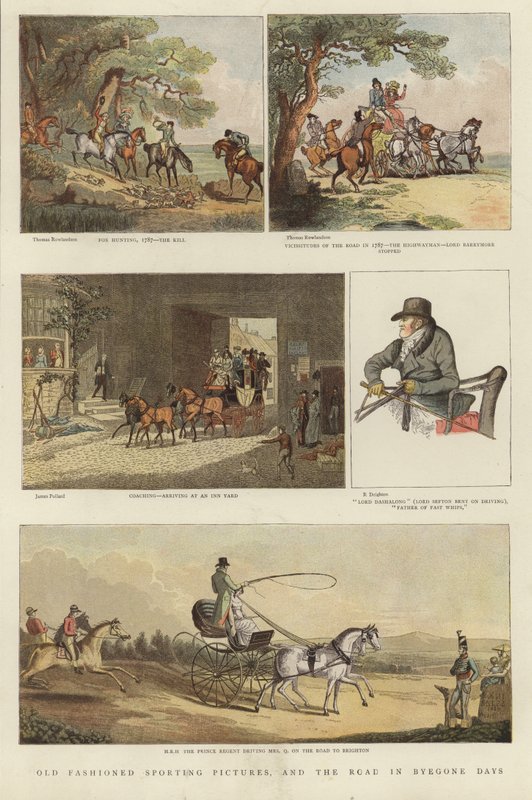 Series of equestrian illustrations by Thomas Rowlandson