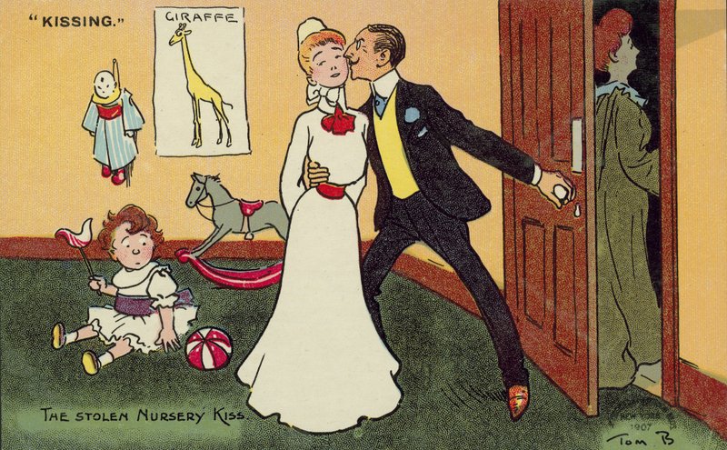 Man Kissing His Children