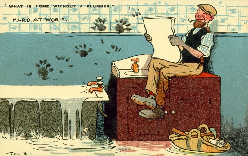 Plumber, Hard at Work by Tom Browne