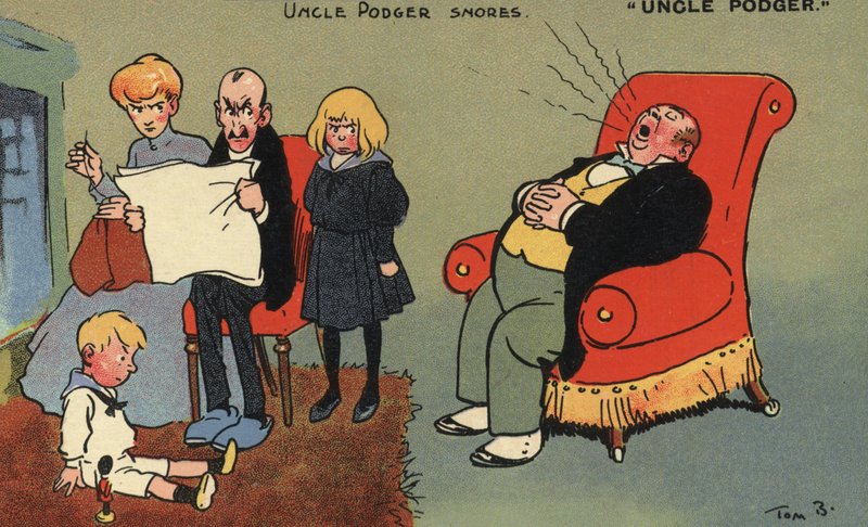 Uncle Podger Snores by Tom Browne