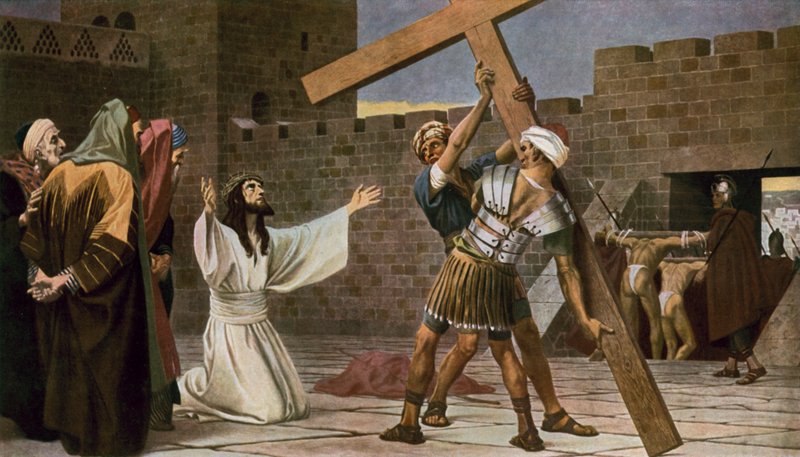 Jesus Accepts His Cross by Unbekannt Unbekannt