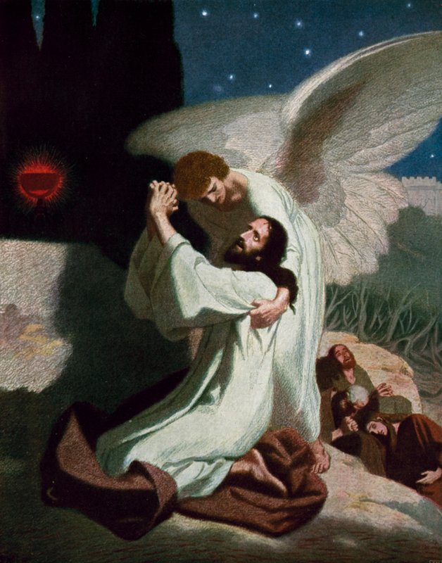 The Angel Giving Jesus Strength During His Agony in the Garden of Gethsemane by Unbekannt Unbekannt
