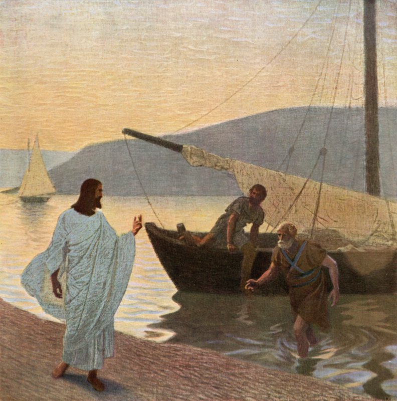 The Calling of the Apostles Peter and Andrew by Jesus by Unbekannt Unbekannt