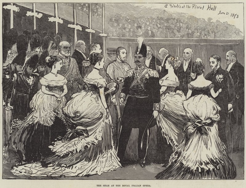 The Shah at the Royal Italian Opera by Valentine Walter Lewis Bromley