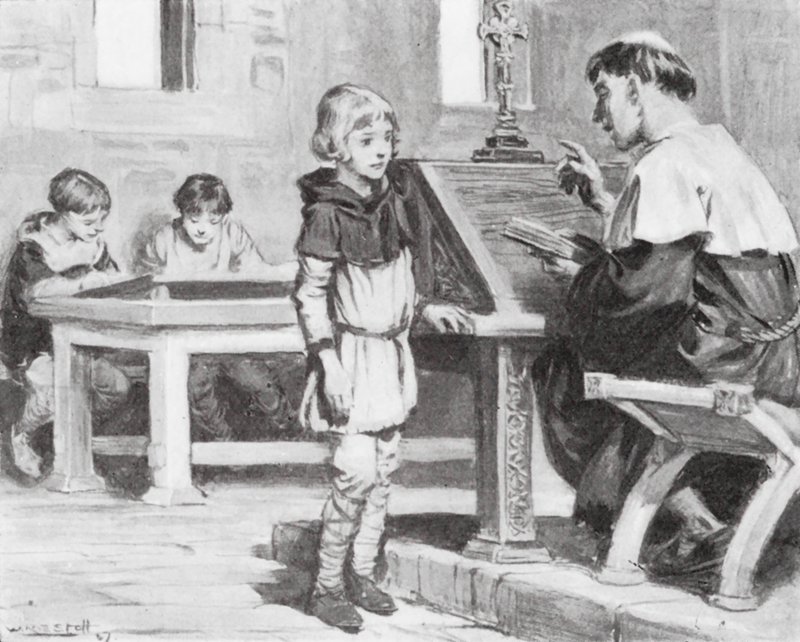 Young Cuthbert at school by W.R.S. (after) Stott