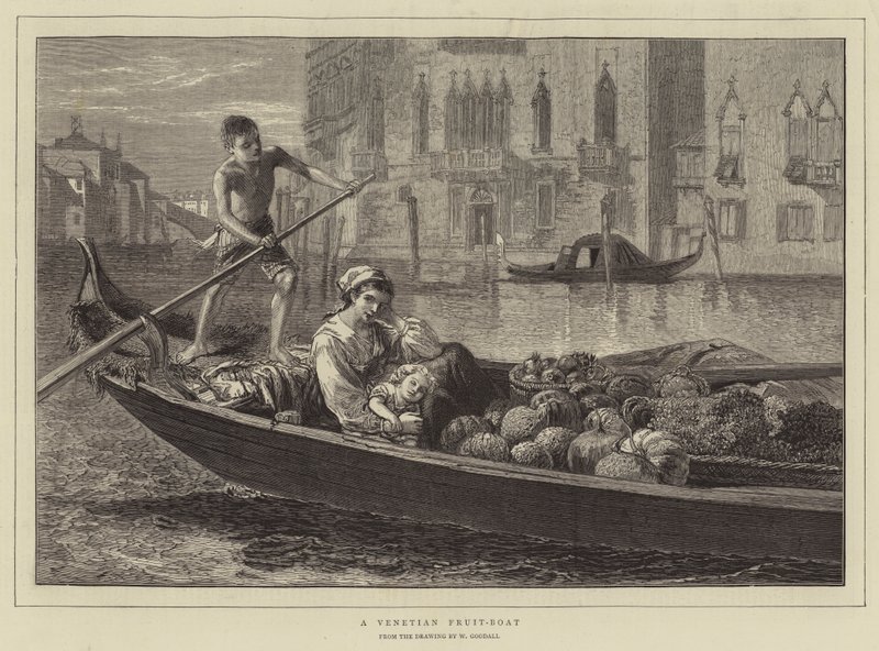 A Venetian Fruit-Boat by Walter Goodall