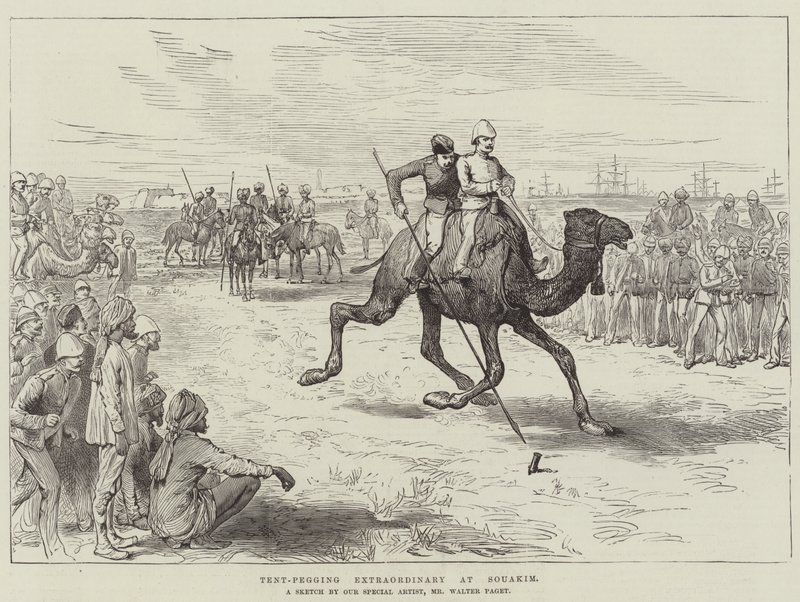 Tent-Pegging Extraordinary at Souakim by Walter Paget