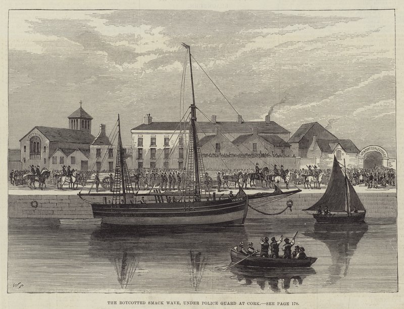 The Boycotted Smack Wave, under Police Guard at Cork by Walter Paget