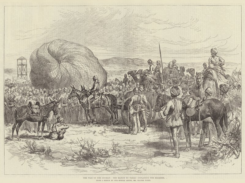 The War in the Sudan, the March to Tamai, Inflating the Balloon by Walter Paget