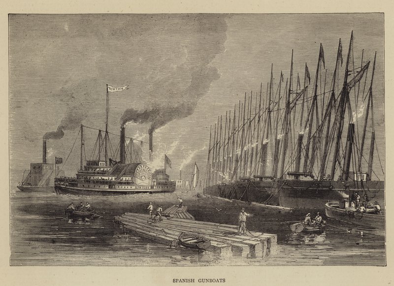 Spanish Gunboats by Walter William May