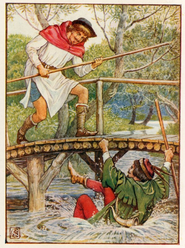 Robin Hood and Little John by Walter Crane