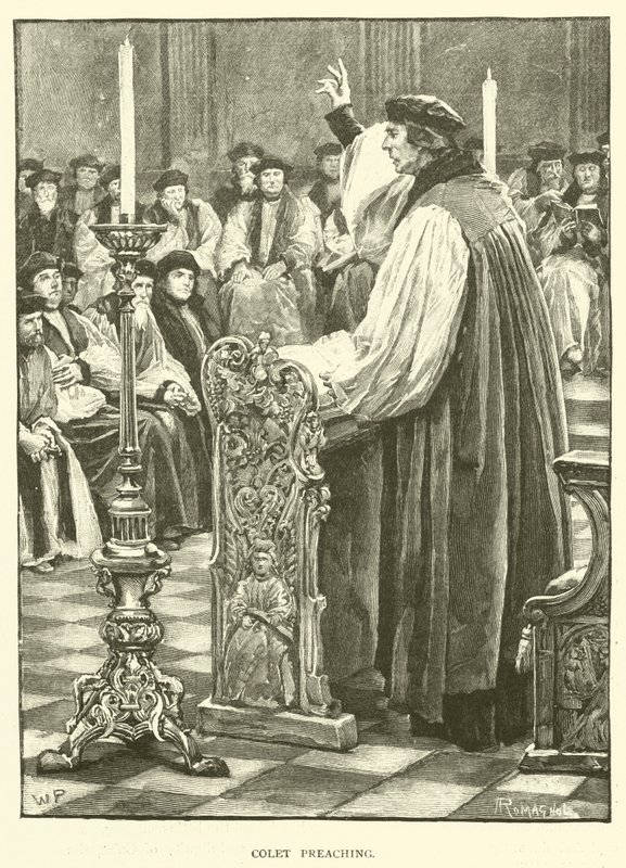 Colet Preaching by Walter Paget