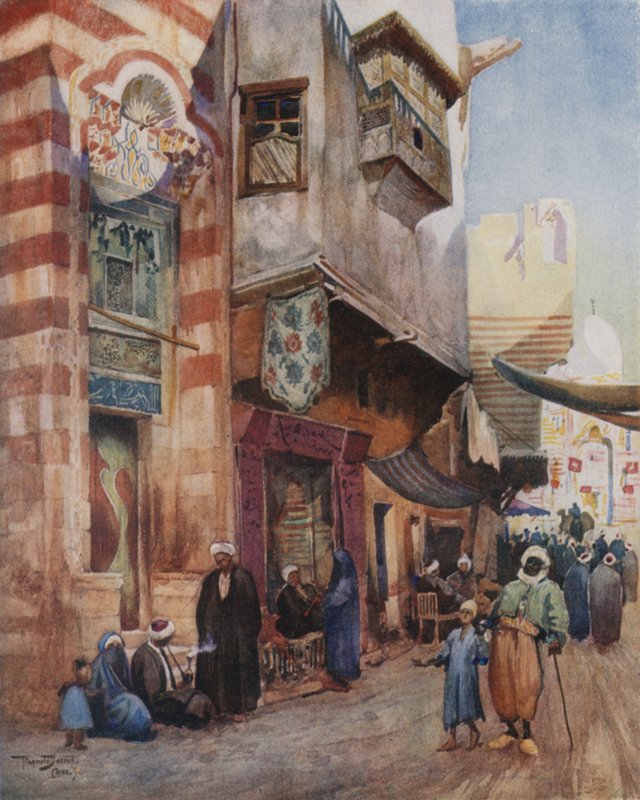 A Street Scene in Cairo by Walter Spencer Stanhope Tyrwhitt