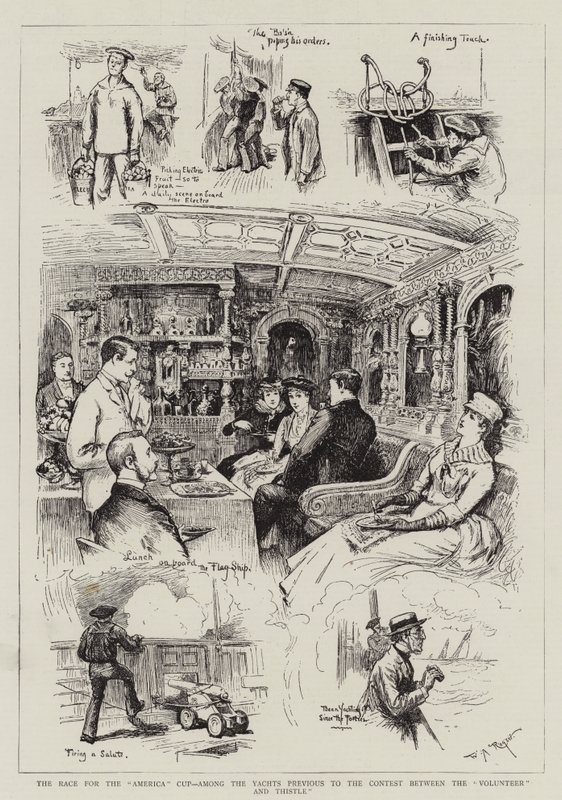 The Race for the America Cup, Among the Yachts Previous to the Contest Between the Volunteer and Thistle by William Allen Rogers
