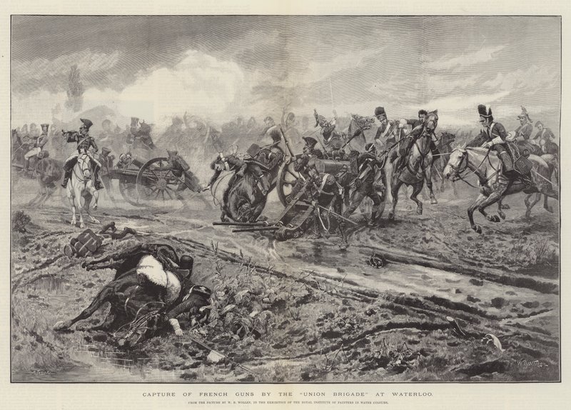 Capture of French Guns by the Union Brigade at Waterloo by William Barnes Wollen