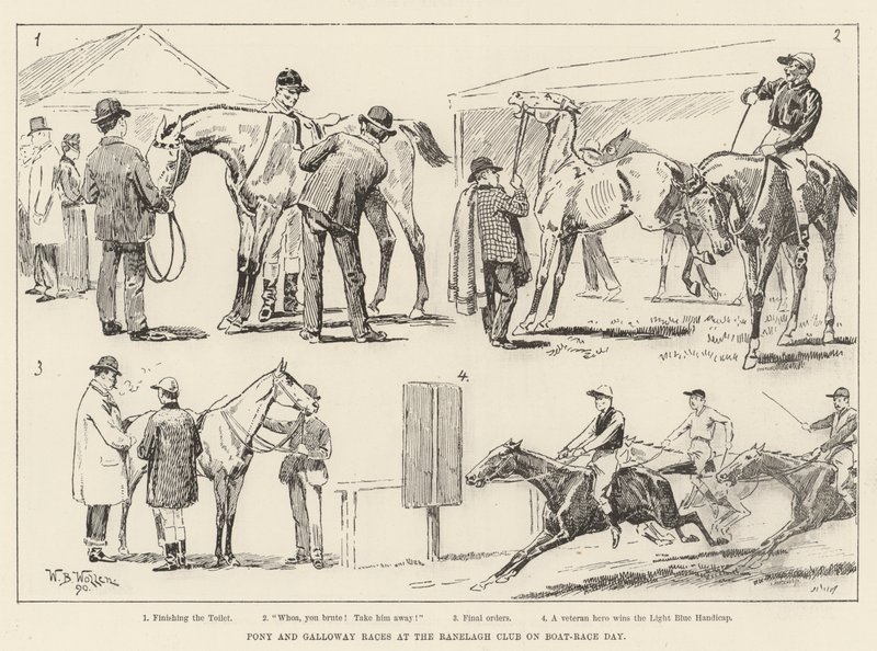 Pony and Galloway Races at the Ranelagh Club on Boat-Race Day by William Barnes Wollen