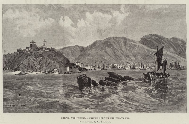 Chefoo, the Principal Chinese Port on the Yellow Sea by William Crimea Simpson