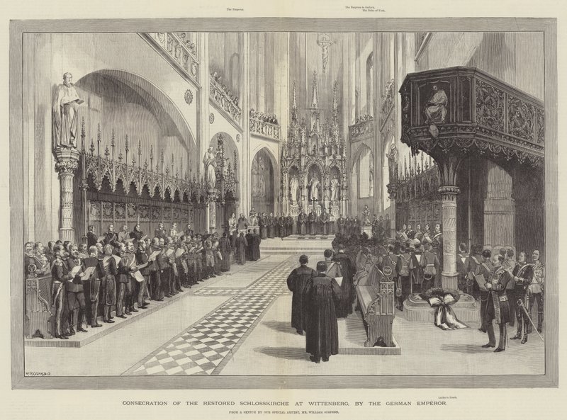 Consecration of the Restored Schlosskirche at Wittenberg, by the German Emperor by William Crimea Simpson