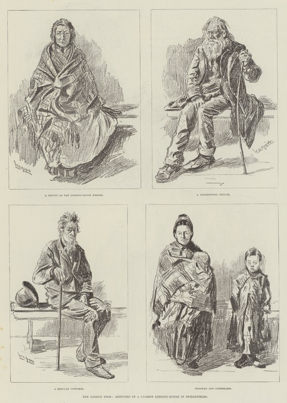 The London Poor, Sketches in a Common Lodging-House in Spitalfields by William Douglas Almond