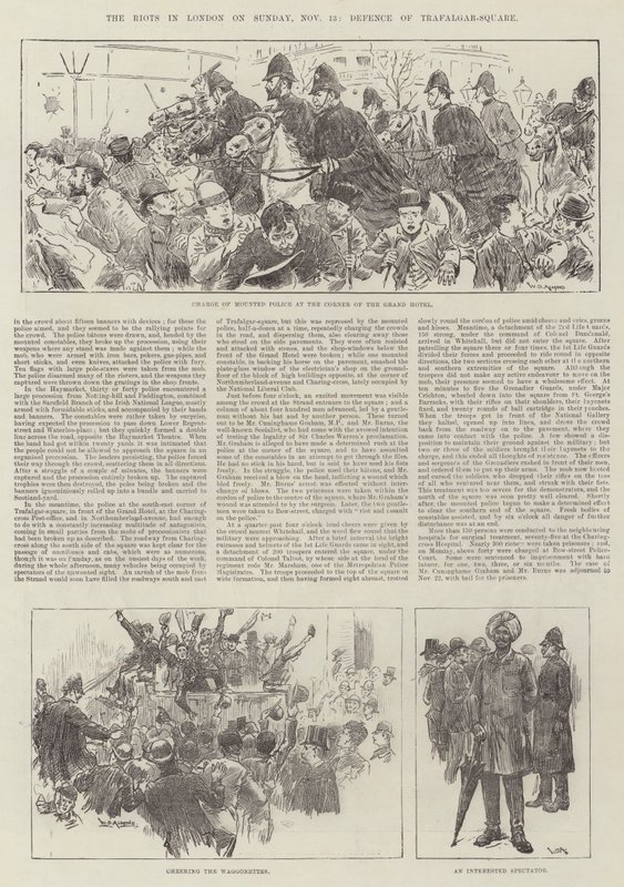 The Riots in London on Sunday, 13 November, Defence of Trafalgar-Square by William Douglas Almond