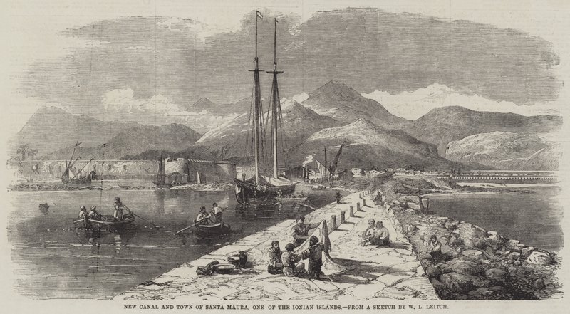 New Canal and Town of Santa Maura, One of the Ionian Islands by William Leighton Leitch