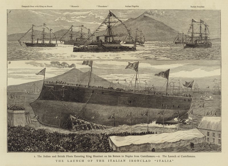 The Launch of the Italian Ironclad Italia by William Lionel Wyllie
