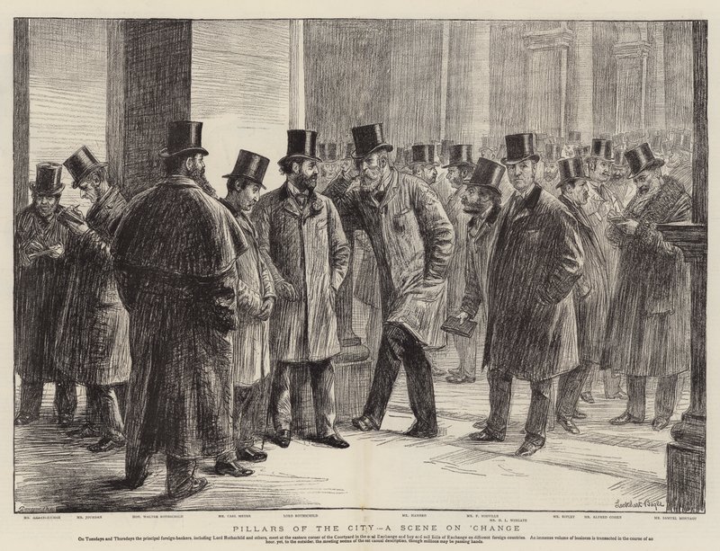 Pillars of the City, a Scene on Exchange by William Lockhart Bogle
