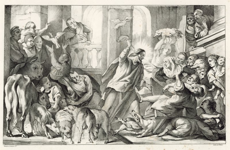Jesus Casting the Moneylenders out of the Temple by William Oliver