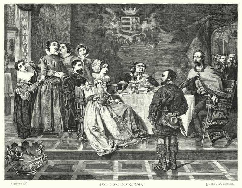 Sancho and Don Quixote by William Powell after Frith