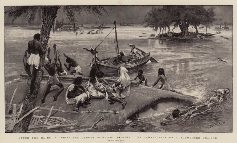 After the Rains in India, the Ganges in Flood, Rescuing the Inhabitants of a Submerged Village by William Small