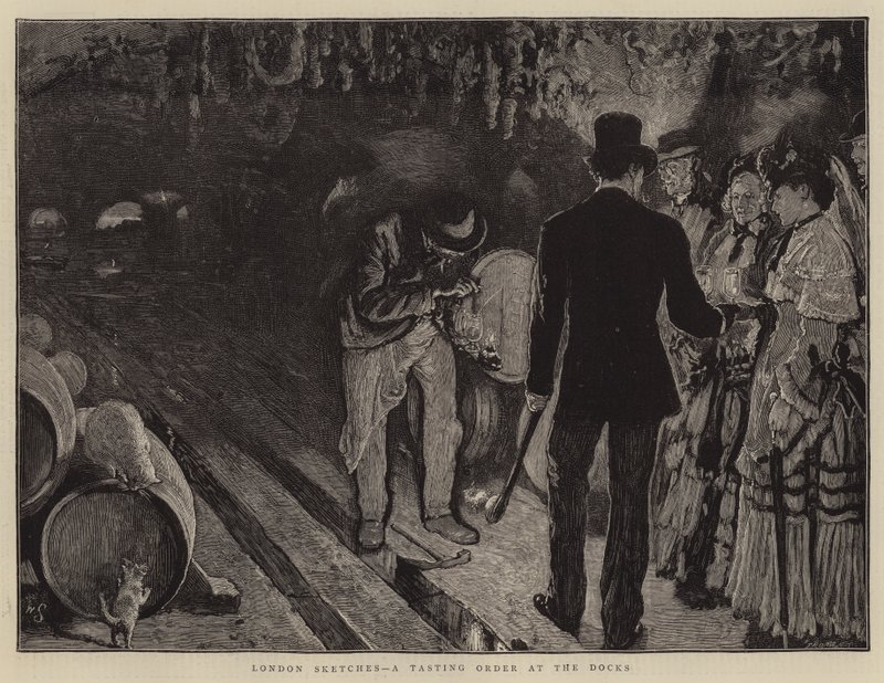 London Sketches, a Tasting Order at the Docks by William Small