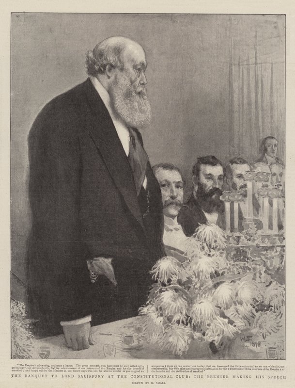 The Banquet to Lord Salisbury at the Constitutional Club, the Premier Making His Speech by William Small