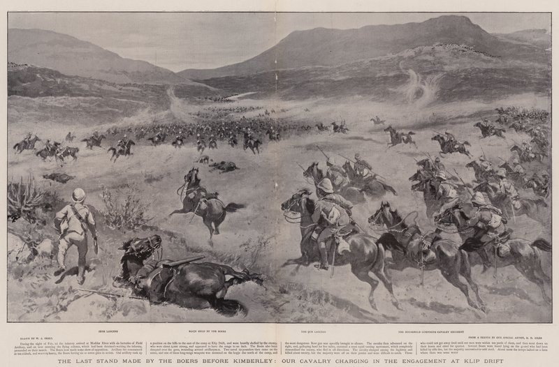 The Last Stand Made by the Boers Before Kimberley, Our Cavalry Charging in the Engagement at Klip Drift by William Small