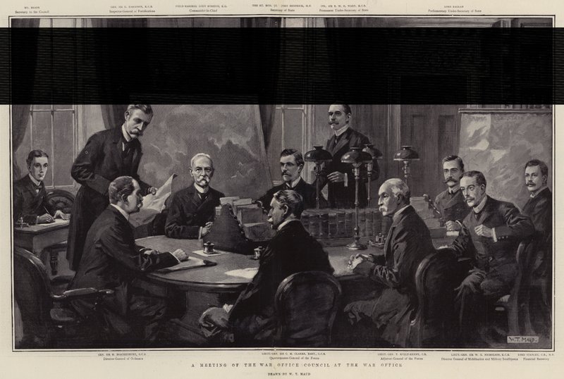 A Meeting of the War Office Council at the War Office by William T. Maud
