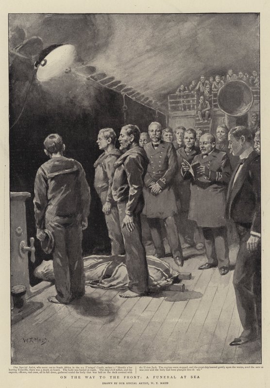On the Way to the Front, a Funeral at Sea by William T. Maud