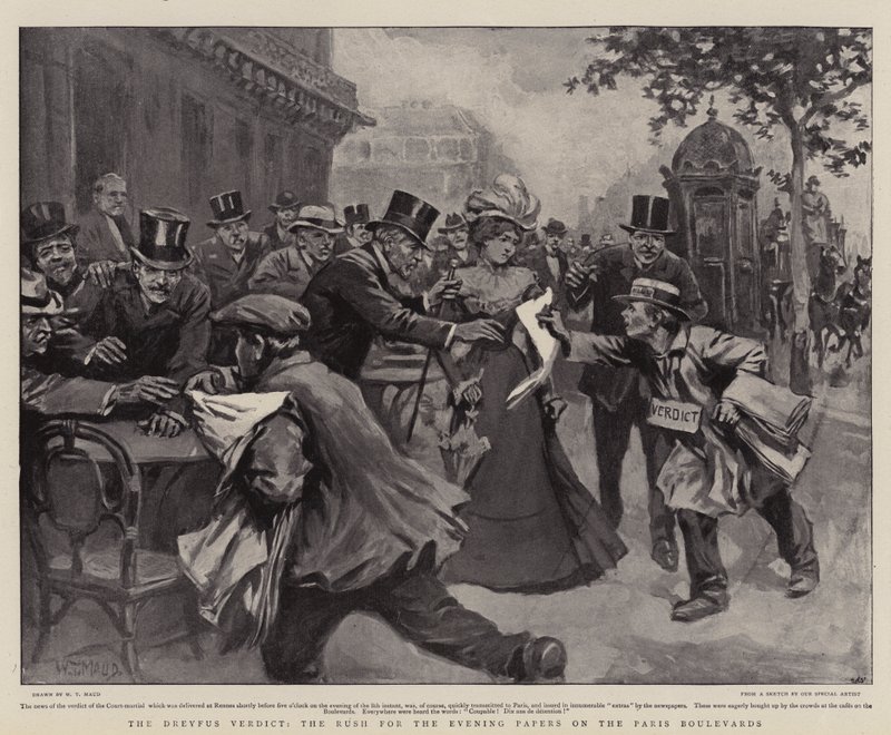 The Dreyfus Verdict, the Rush for the Evening Papers on the Paris Boulevards by William T. Maud