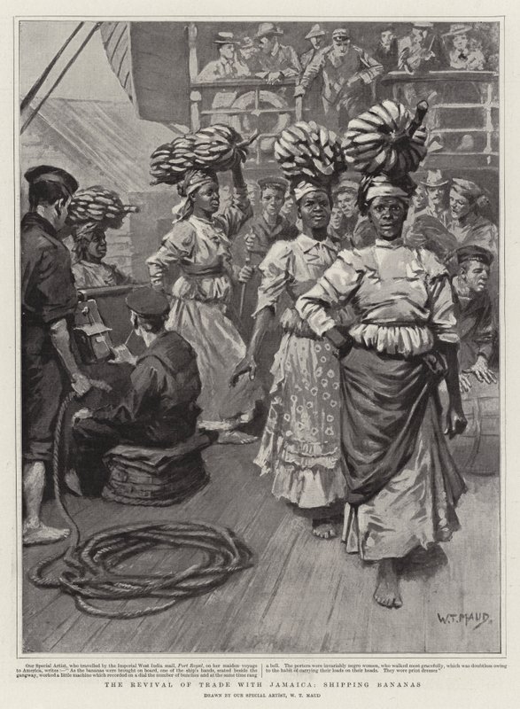 The Revival of Trade with Jamaica, Shipping Bananas by William T. Maud