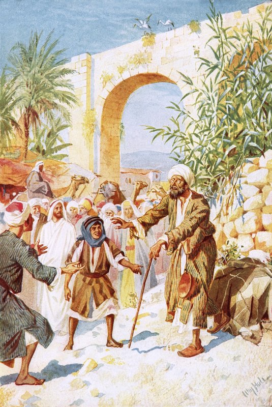Restoring blind Bartimaeus to sight by William Brassey Hole