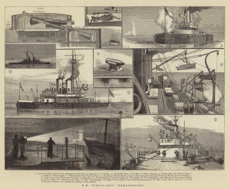 HM Turret-Ship Dreadnought by William Edward Atkins
