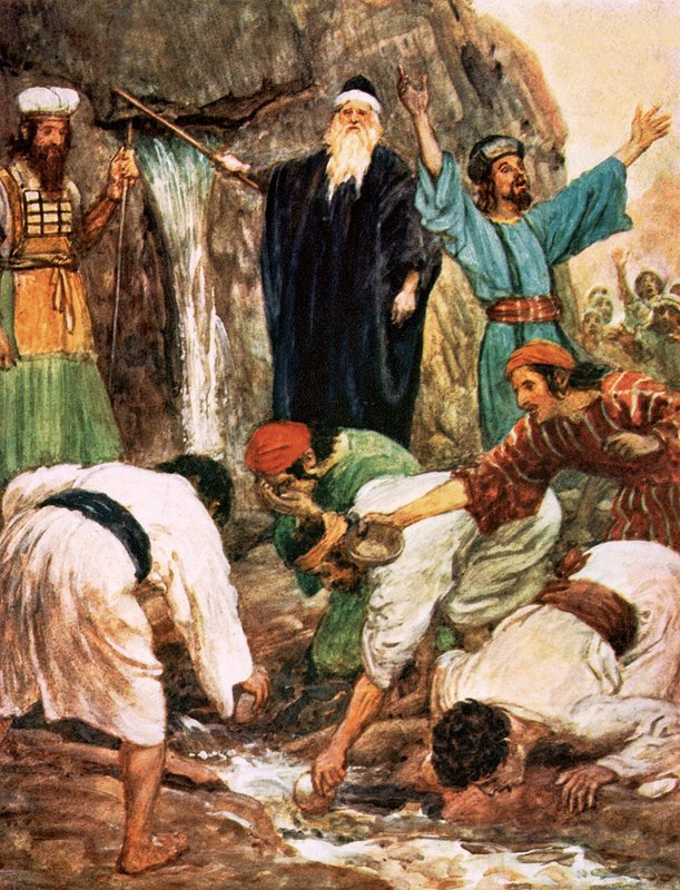 Moses striking the rock by William Hatherell